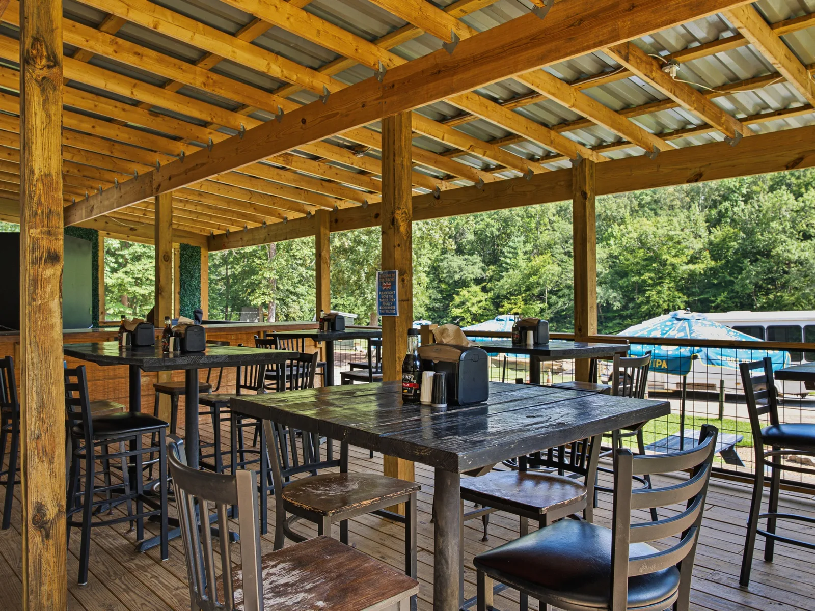 The riverside bar and taps downstairs